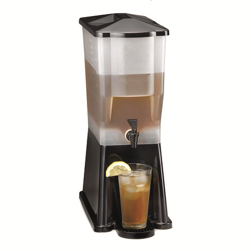 TableCraft Products H353DP 3 Gal. 8" W x 16 1/8" D x 20 5/8" H Black Plastic Cash & Carry Slimline Beverage Dispenser