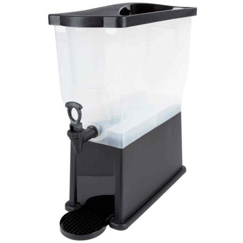 TableCraft Products H353DP 3 Gal. 8" W x 16 1/8" D x 20 5/8" H Black Plastic Cash & Carry Slimline Beverage Dispenser