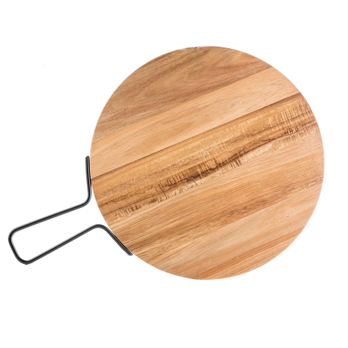 TableCraft Products 10079 10" D x 3/5" H x 14 3/4" W Light Brown Round Industrial Collection Serving Paddle