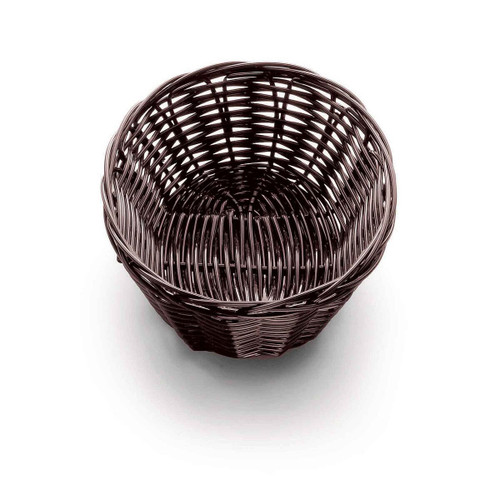 TableCraft Products 1471 7" W x 5 1/4" D x 2" H Brown Oblong Polypropylene Hand-Woven Basket