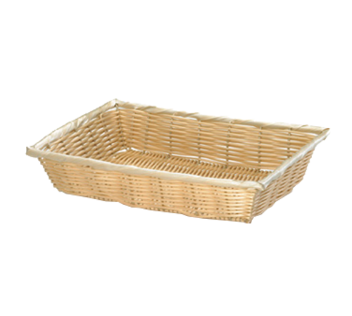 TableCraft Products 1192W 18" W x 12 1/4" D x 3" H Rectangular Hand-Woven Basket