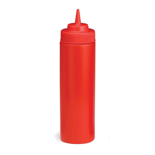 TableCraft Products 11253K 12 Oz. Red WideMouth Squeeze Bottle