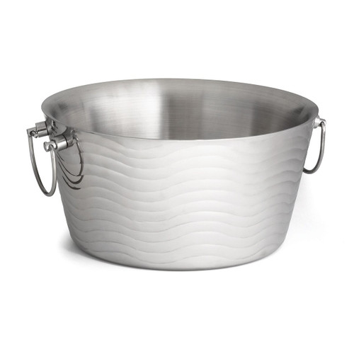 TableCraft Products WBT14 3 Gal. Round Stainless Steel Wave Collection Beverage Tub