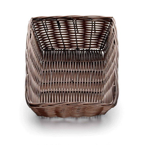TableCraft Products 1472 9" W x 6" D x 2 1/2" H Brown Rectangular Polypropylene Cord Hand-Woven Basket
