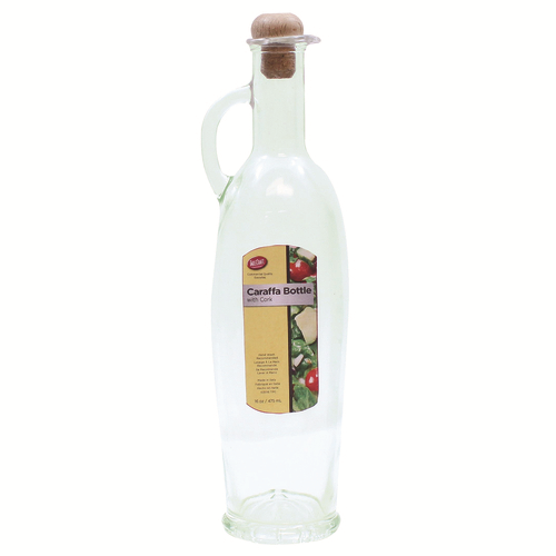 TableCraft Products H9216 16 Oz. Green Tint Cash & Carry Caraffa Glass Bottle With Cork