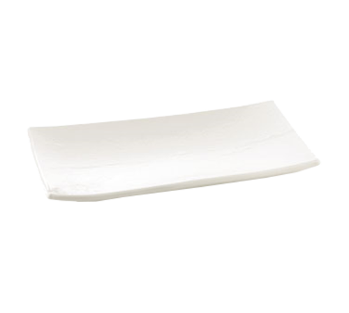TableCraft Products M2010 19 1/2" W x 10 1/2" D White Rectangular Melamine Frostone Collection Dish