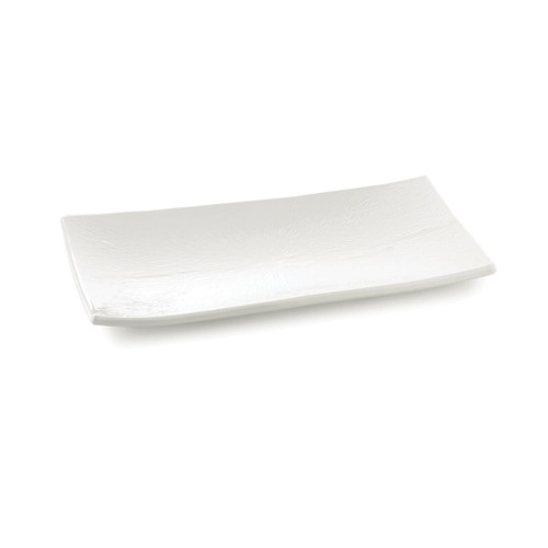 TableCraft Products M2010 19 1/2" W x 10 1/2" D White Rectangular Melamine Frostone Collection Dish