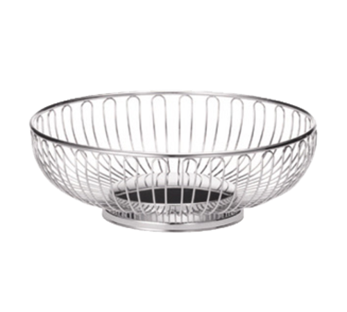 TableCraft Products 4175 9 5/8" W x 3 1/4" H Round Chrome Plated Cash & Carry Chalet Basket