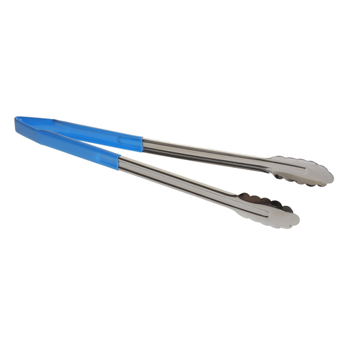 TableCraft Products 3716BLEU 16" Spring Steel Blue Vinyl Coated Tongs