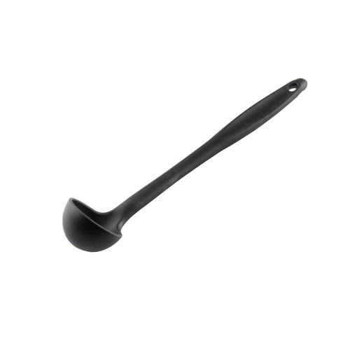 TableCraft Products 10050 11 1/4" 1 Oz. One-Piece Silicone Handle Stainless Steel Ladle