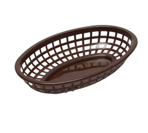 TableCraft Products 1074BR Brown Oval Classic Plastic Basket