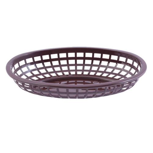 TableCraft Products 1074BR Brown Oval Classic Plastic Basket