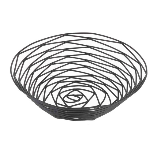TableCraft Products BK17508 8" W x 8" D x 2.25" H Black Round Artisan Collection Basket