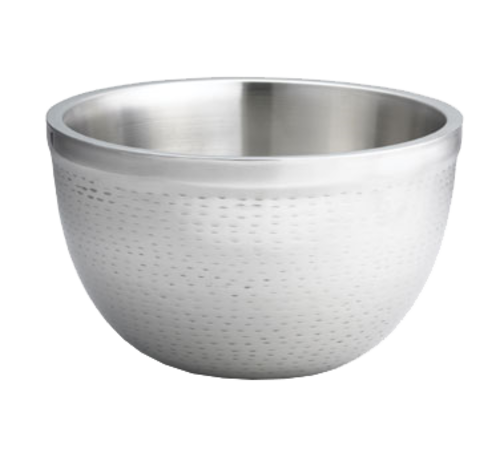 TableCraft Products RB11 5 Qt. Round Stainless Steel Rice Pattern Remington Collection Bowl