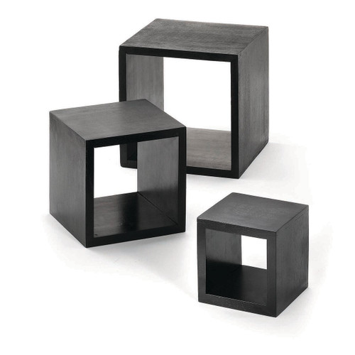 TableCraft Products WBK3 3 Piece Black Wood Barclay Riser Set