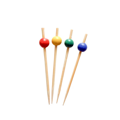 TableCraft Products BAMBA35 3 1/2" Assorted Colors Bamboo Cash & Carry Pick - 12 Cases of 100