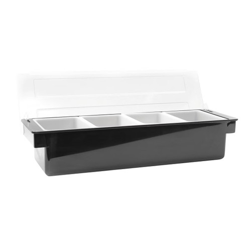TableCraft Products 103 19 1/2" W x 6" D x 4 1/4" H Black ABS Plastic Bar Condiment Holder