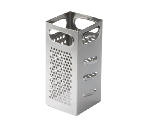 TableCraft Products SG201 4" W x 4" D x 9" H Square Stainless Steel Grater