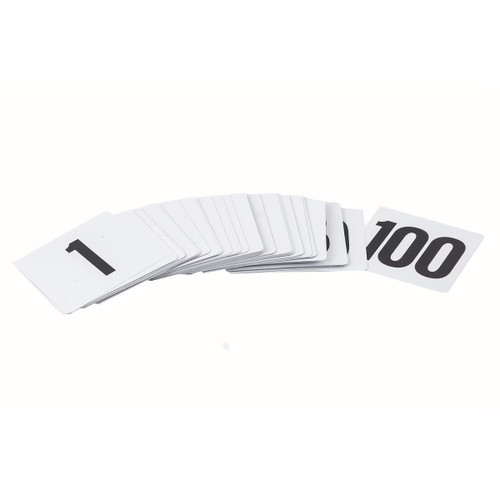 TableCraft Products TN100 4" Plastic 1-100 Number Card Sign Set