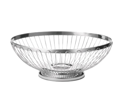 TableCraft Products 6171 7" W x 6" D x 2 3/4" H Oval Stainless Steel Cash & Carry Regent Basket