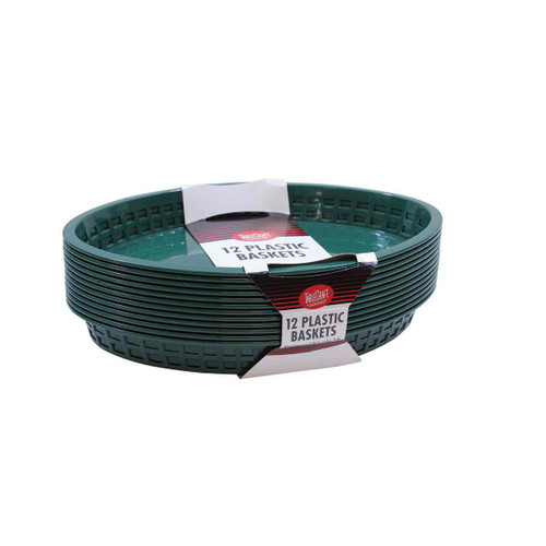 TableCraft Products C1086FG 12.75" W x 9.5" D x 1.5" H Forest Green Polypropylene Cash & Carry Texas Baskets