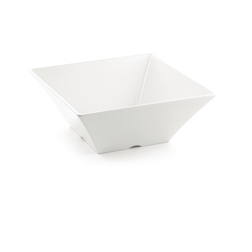 TableCraft Products MB125 6 4/5 Qt. 12 1/4" W x 12 1/4" D x 5" H White Square Melamine Frostone Collection Bowl