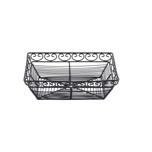 TableCraft Products BK27209 9" W x 6" D x 2.63" H Black Rectangular Mediterranean Collection Basket
