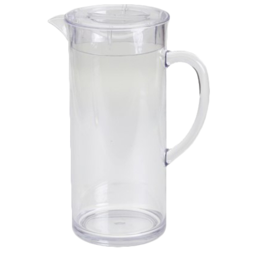 TableCraft Products PP321 2 Qt. SAN Plastic Clear Beverage Pitcher With Lid