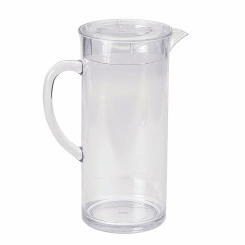 TableCraft Products PP321 2 Qt. SAN Plastic Clear Beverage Pitcher With Lid
