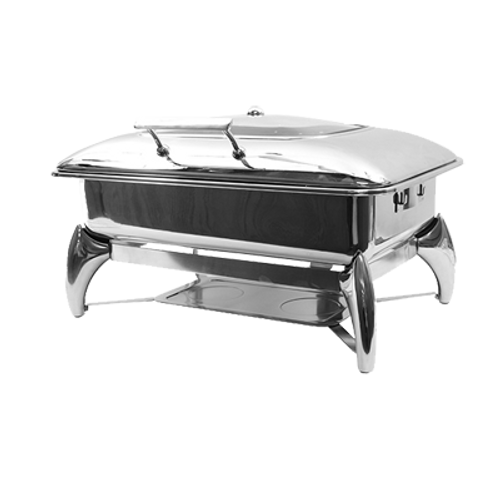 TableCraft Professional Bakeware CW40175 7 Qt. Full Size Stainless Steel Fuel Chafer Dish With Stand