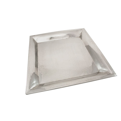 TableCraft Products R2020 20" W x 20" D Square 18/8 Stainless Steel Rice Pattern Remington Collection Tray