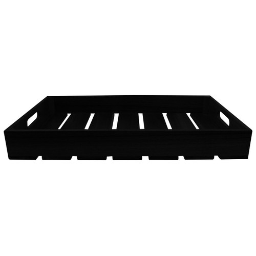 TableCraft Products CRATE114BK 20.75" W x 12.75" D x 4.25" H Black Full Size Gastro Serving / Display Crate Fits 1/1 GN Pan