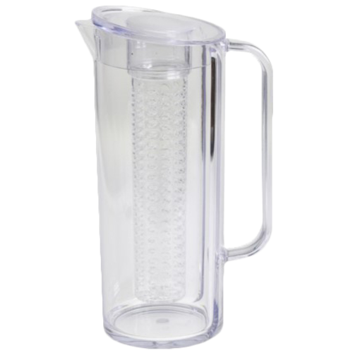 TableCraft Products PP322FIN 2 Qt. SAN Plastic Clear Infusion Beverage Pitcher With Lid
