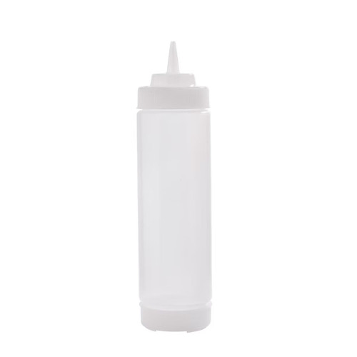 TableCraft Products 12463CF 24 Oz. Clear Dual-Way WideMouth Squeeze Bottle