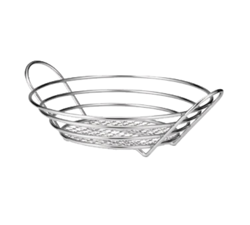 TableCraft Products H7175 12" Dia. x 3 1/2"H Round Chrome Plated Serving Basket