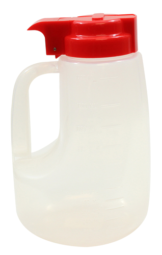 TableCraft Products PP48R 48 Oz. Clarified Polypropylene Red Option Dispenser