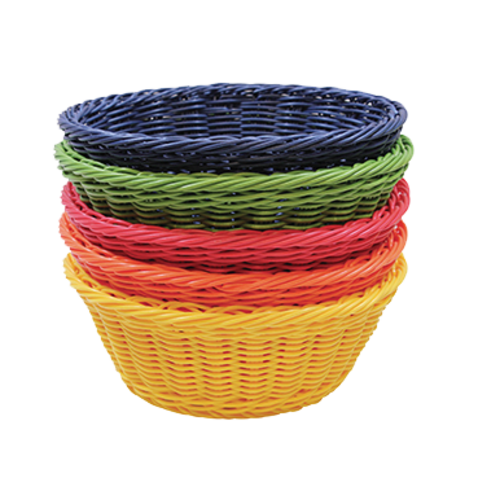 TableCraft Products HM1175A 8 1/4" Dia. x 3 1/4"H Round Assorted Color Ridal Collection Basket