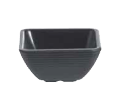 TableCraft Products RAMS4BK 4 Oz. Square Melamine Black Ribbed SaferFoods Solutions Ramekin