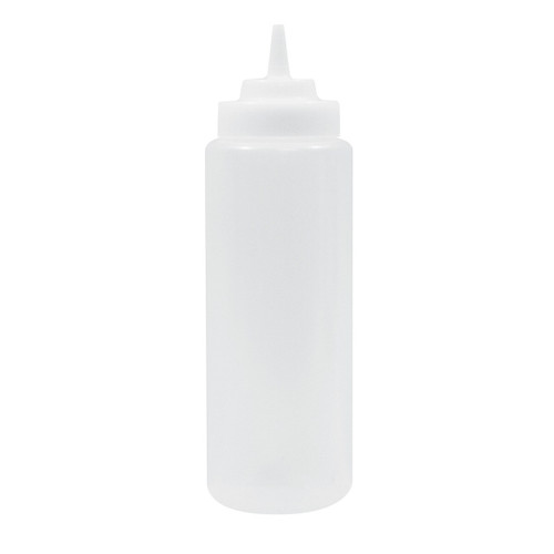 TableCraft Products 23363C 32 oz Clear Wide Cone Tip Top Squeeze Bottle