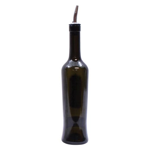 TableCraft Products H934 17 Oz. Cash & Carry Luna Glass Bottle With Stainless Steel Pourer