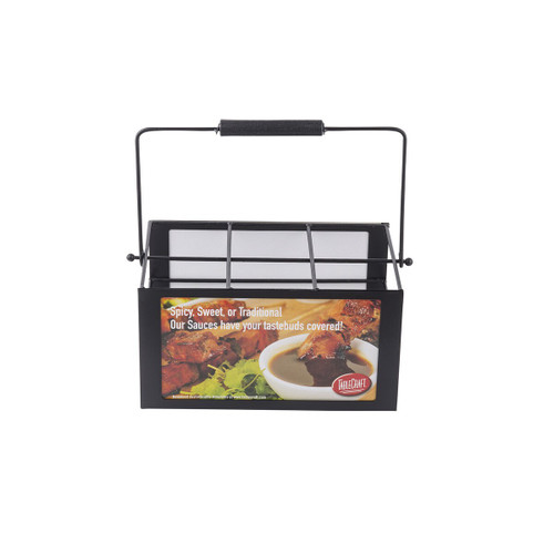 TableCraft Products SBC6 6-Compartment Black Powder Coated Cash & Carry Squeeze Bottle Caddy With Carrying Handle - 2/Case