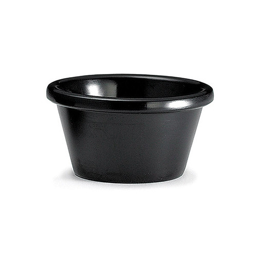 TableCraft Products RAM3BK 3 Oz. Melamine Black Plain Ramekin - 12/Case