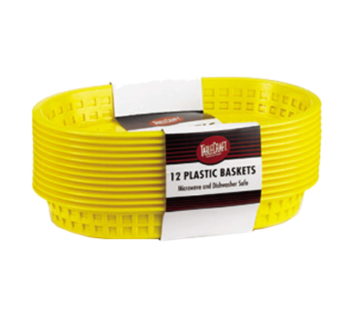 TableCraft Products C1076Y 10.5" W x 7" D x 1.5" H Yellow Plastic Cash & Carry Chicago Baskets