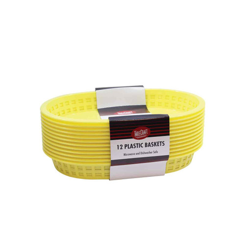 TableCraft Products C1076Y 10.5" W x 7" D x 1.5" H Yellow Plastic Cash & Carry Chicago Baskets