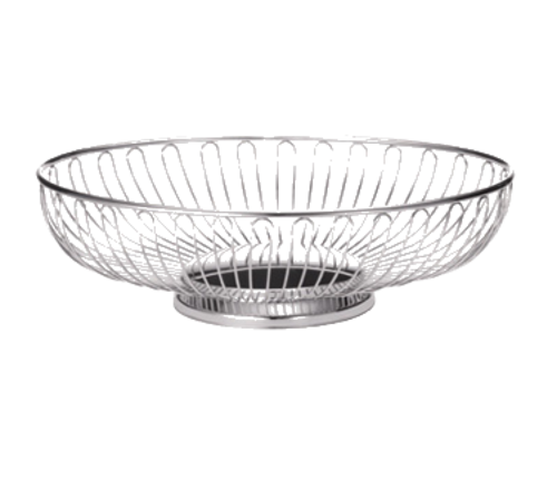 TableCraft Products 4171 7 1/2" W x 5 5/8" D x 2 5/8" H Oval Chrome Plated Cash & Carry Chalet Basket