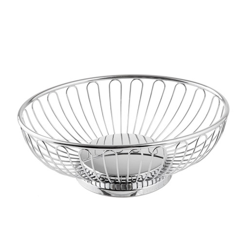 TableCraft Products 4171 7 1/2" W x 5 5/8" D x 2 5/8" H Oval Chrome Plated Cash & Carry Chalet Basket