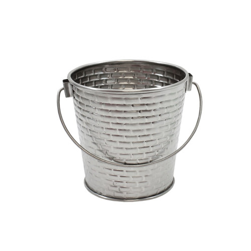 TableCraft Products GTSS44 16 1/2 Oz. 4" Dia. x 3 3/4"H Round Stainless Steel Brickhouse Collection Pail