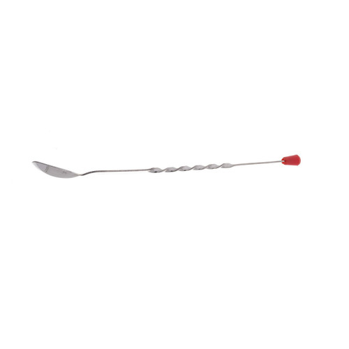 TableCraft Products 501K 11" Stainless Steel Bar Spoon With Red Knob - 24/Case