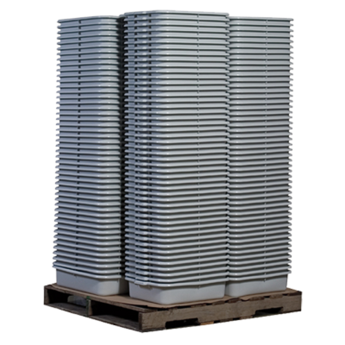TableCraft Products P1537B 21 1/2" W x 15 3/4" D x 7" H High Density Polyethylene Stackable Black Tote Box (Sold in Pallet of 240)