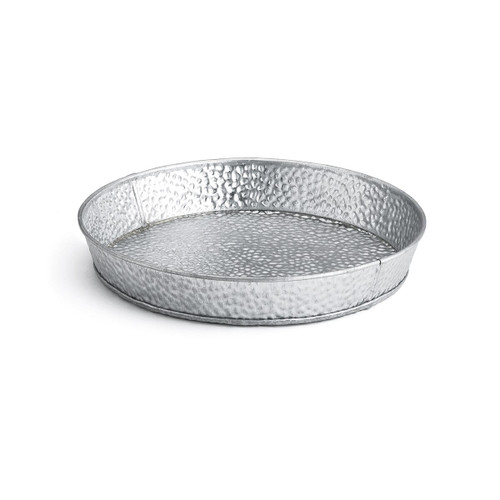 TableCraft Products GP8 8 1/4" Dia. x 11/4" Round Galvanized Steel Galvanized Collection Dinner Platter